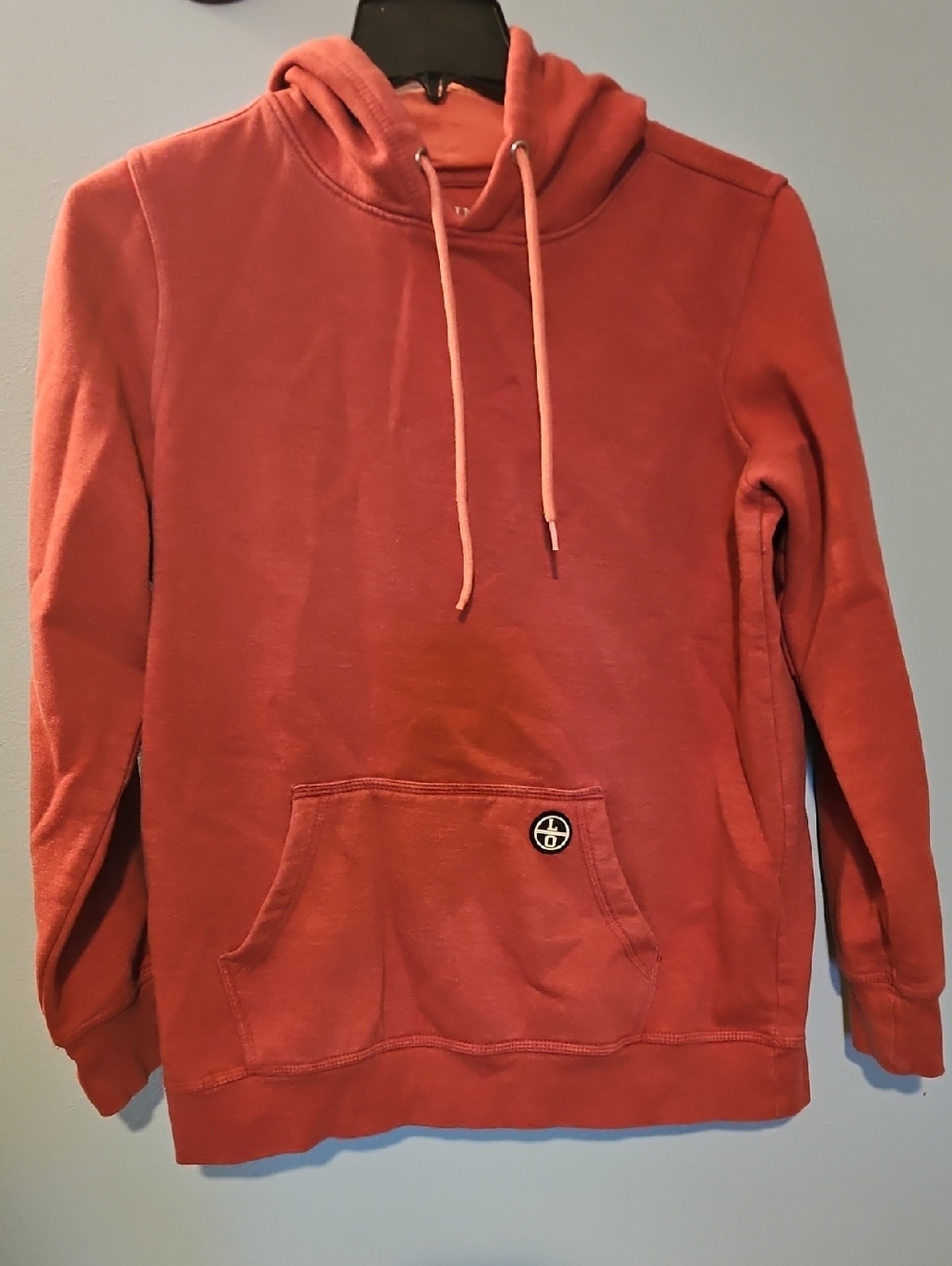 Womens Coral Hooded Pullover Sweatshirt